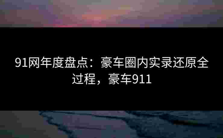 91网年度盘点：豪车圈内实录还原全过程，豪车911